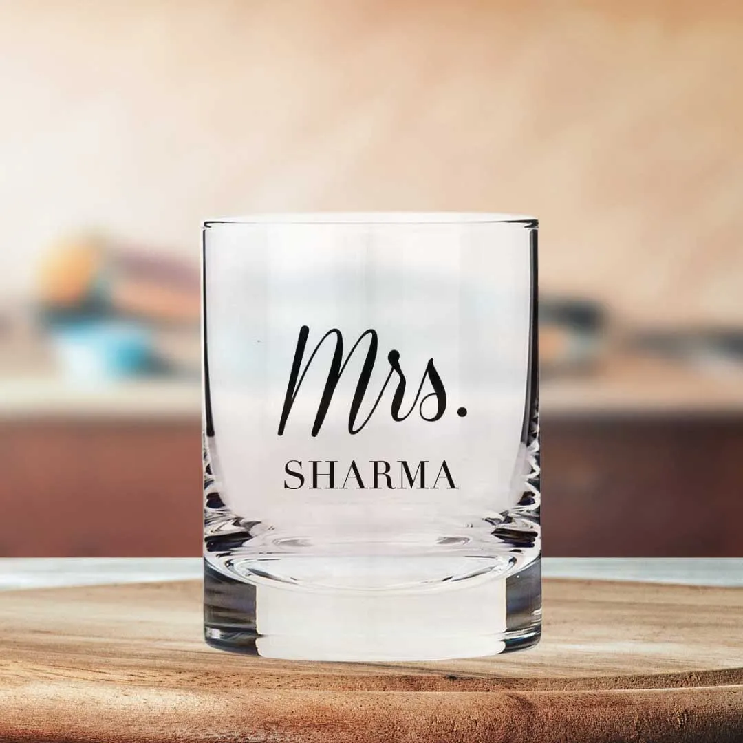 Classy Customized Whiskey Glass -Perfect Gift for Whisky Wife - Mrs