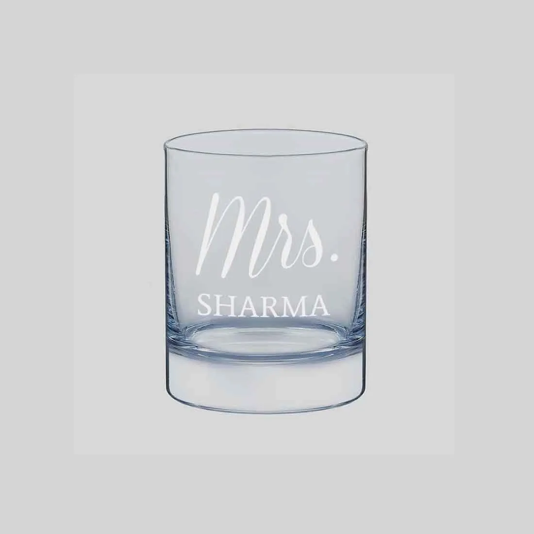 Classy Customized Whiskey Glass -Perfect Gift for Whisky Wife - Mrs