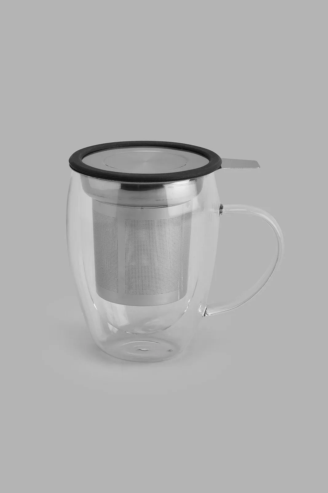 Clear Glass Mug With Stainless Steel Infuser (2 Piece)