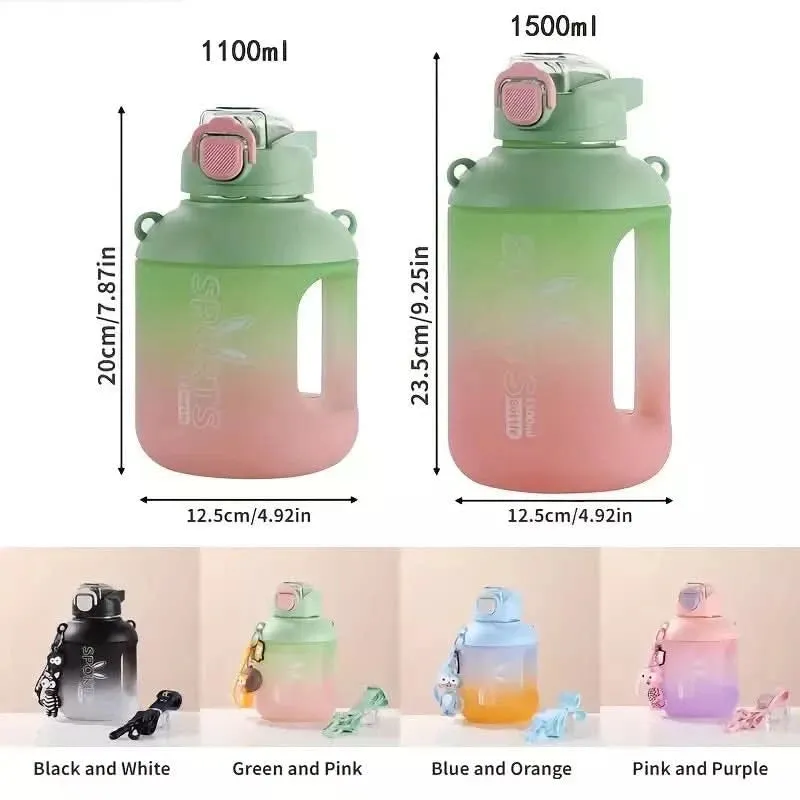 Colorfull Tumbler sipper Water-Bottle (1100ml,Multi Colours)