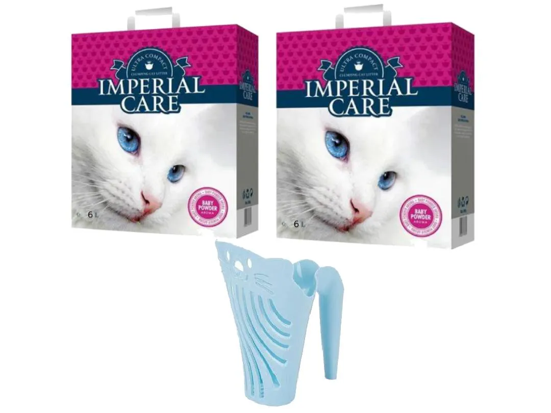 Combo MPERIAL CARE premium clumping cat litter 6L 2bags and gift  Cat Litter Shovel 17Cm*12Cm