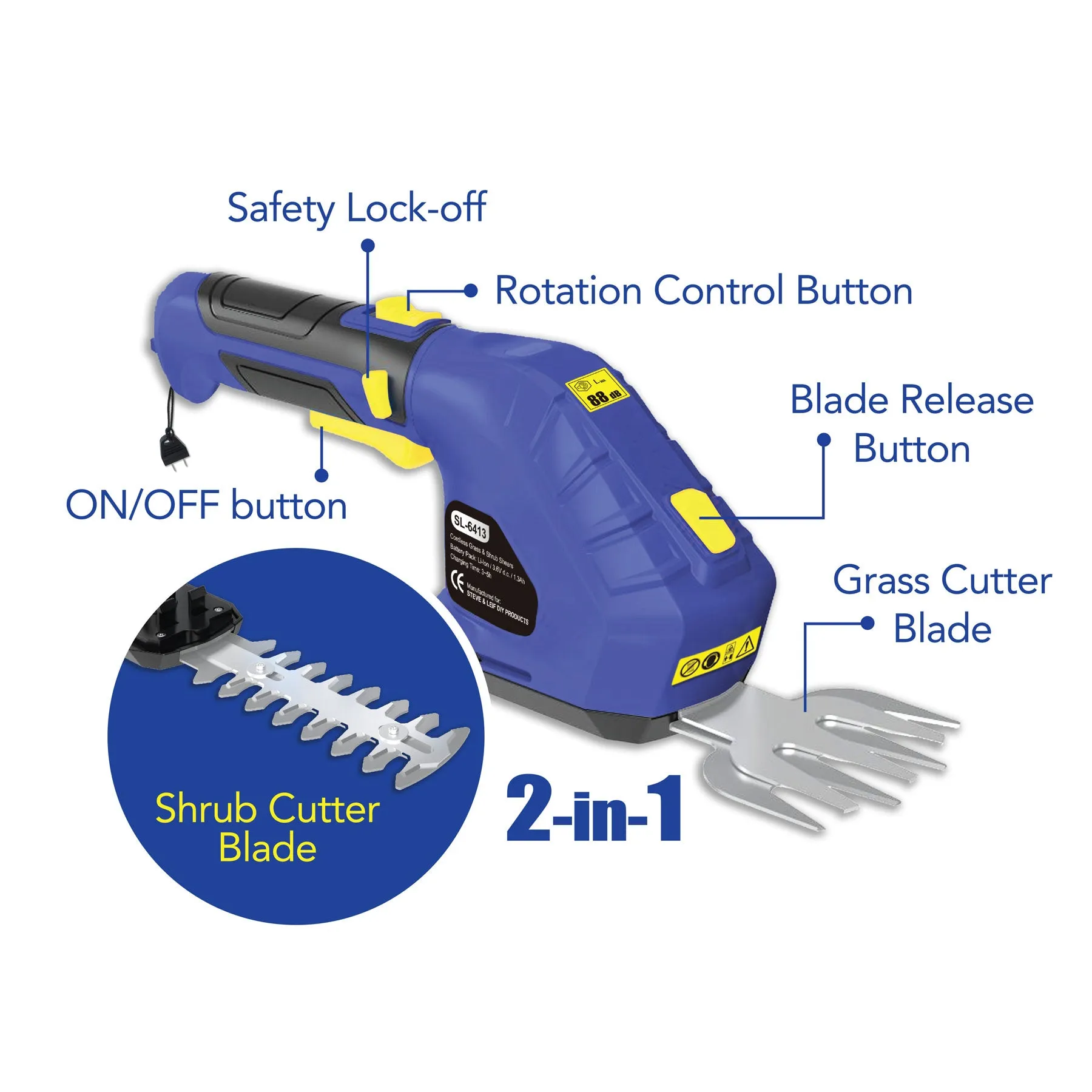 Cordless Grass And Bush Shear 3.6V (120 MM) [Built-in Battery Included]