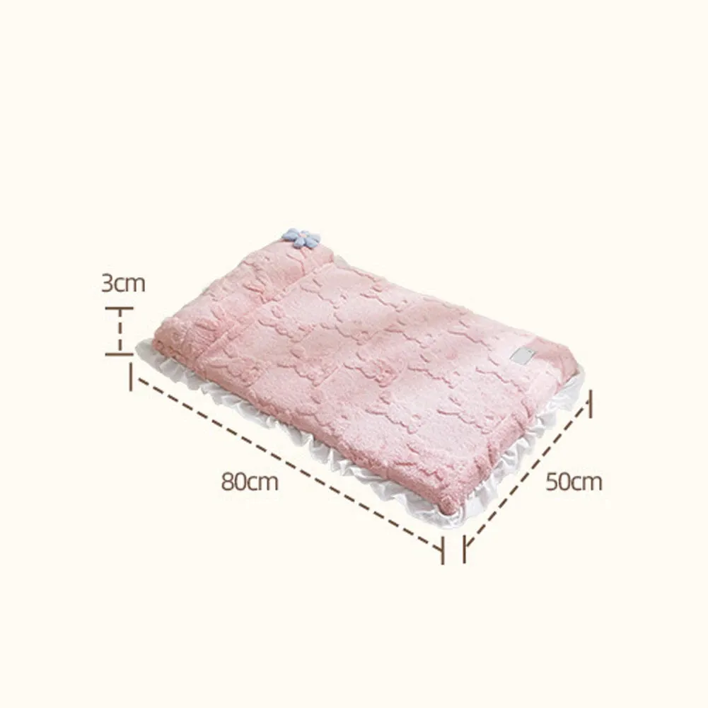 Cute Washable Soft Plush Dog Bed - Comfortable Pet Mattress, Dog Cushion, Puppy Blanket for Indoor Cat and Dog Mat