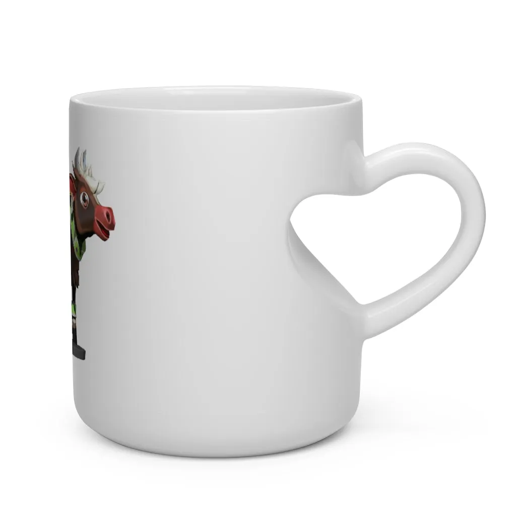 Dark Brown Cow Heart Shape Mug