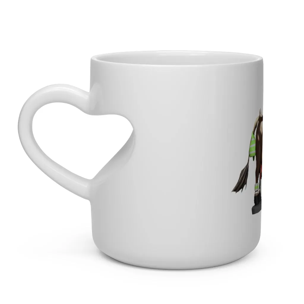 Dark Brown Cow Heart Shape Mug