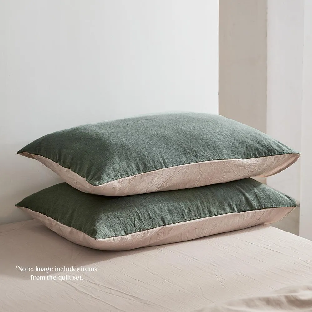 Deluxe Sheet Set Cotton Sheets Double Green Beige