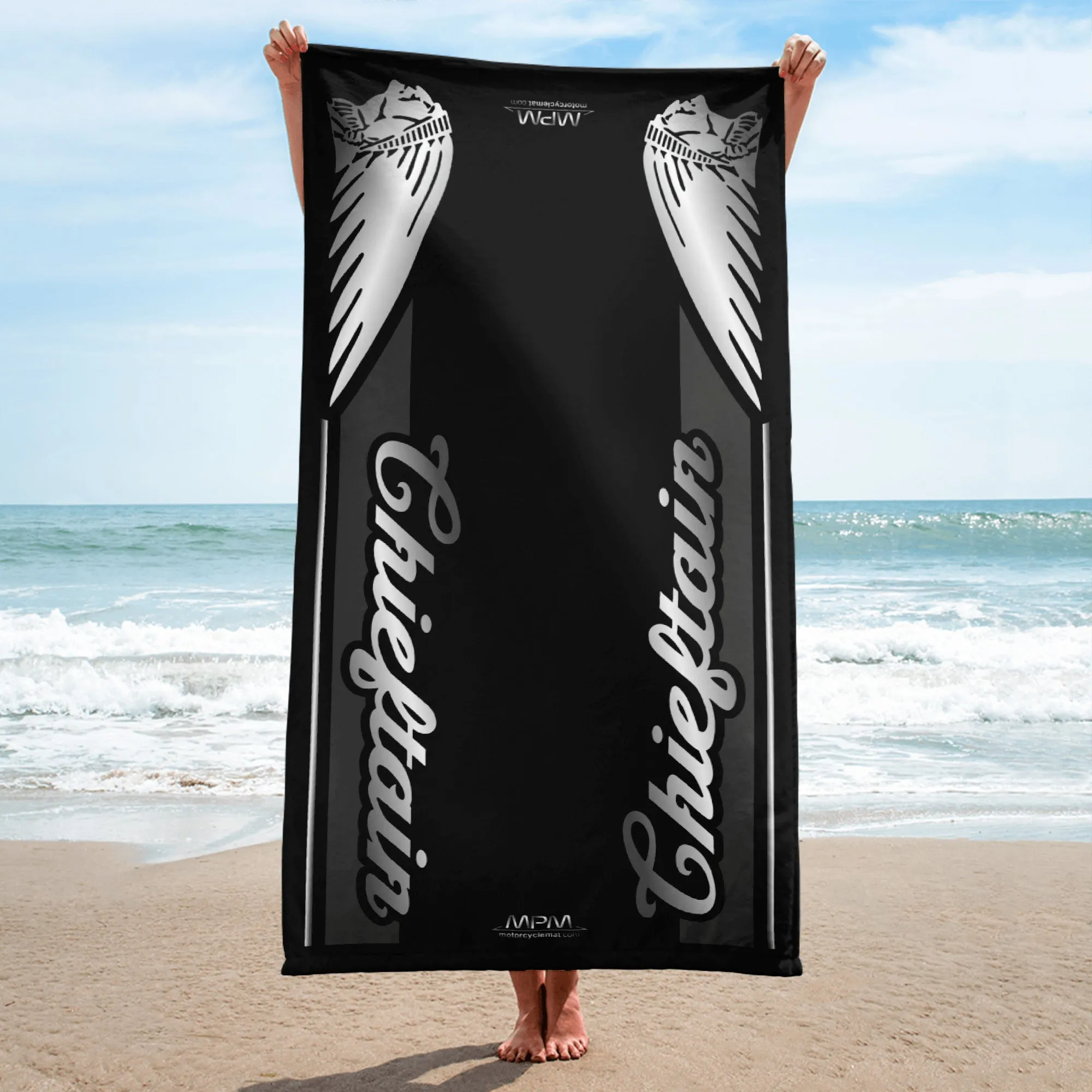 Designed Beach Towel Inspired by Indian Chieftain Motorcycle Model - MM9327