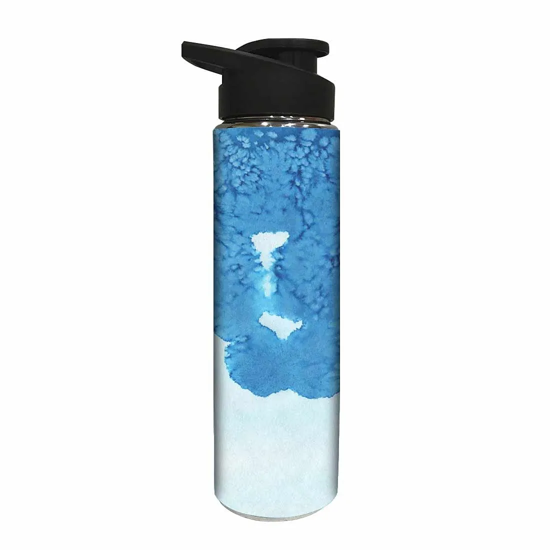 Designer Stainless Steel Water Bottle -  Arctic Blue Space Watercolor