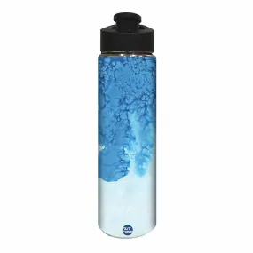 Designer Stainless Steel Water Bottle -  Arctic Blue Space Watercolor