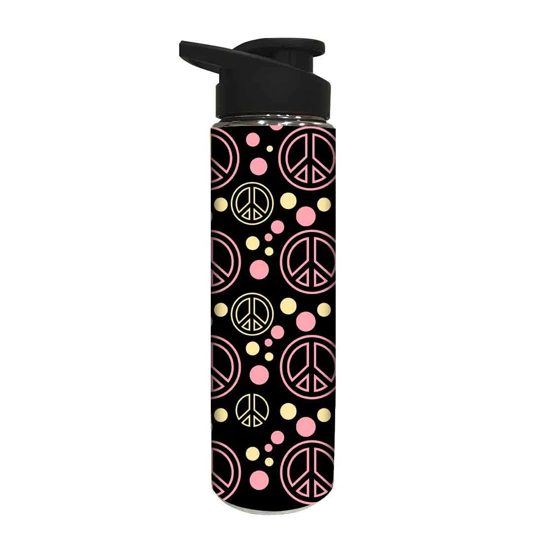 Designer Stainless Steel Water Bottle -  Peace and Dots