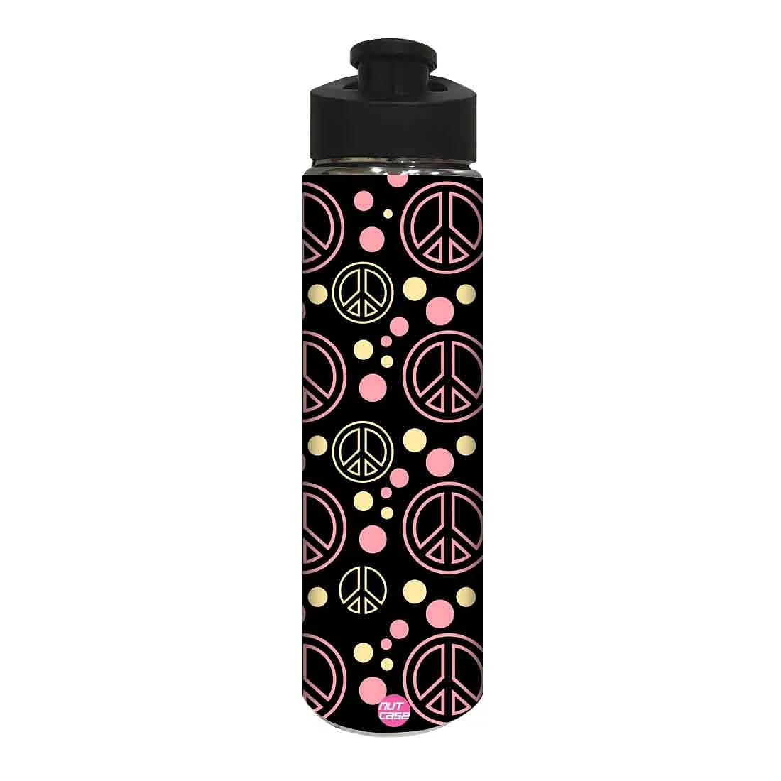 Designer Stainless Steel Water Bottle -  Peace and Dots