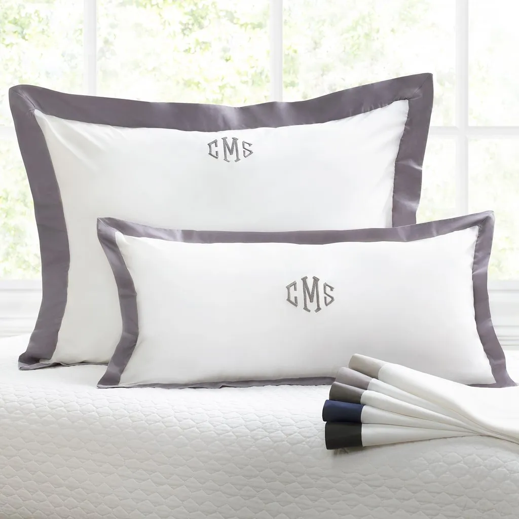 Dove Grey Linden Border Duvet Cover