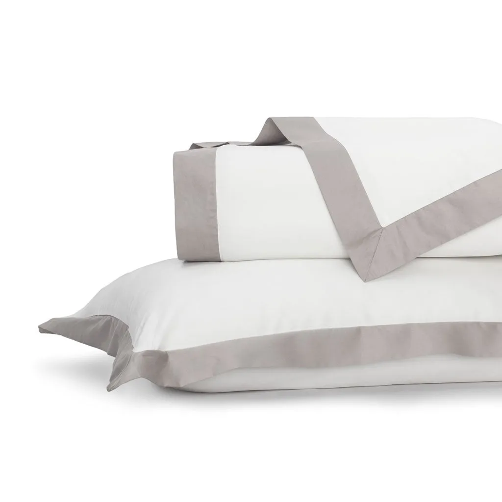 Dove Grey Linden Border Duvet Cover