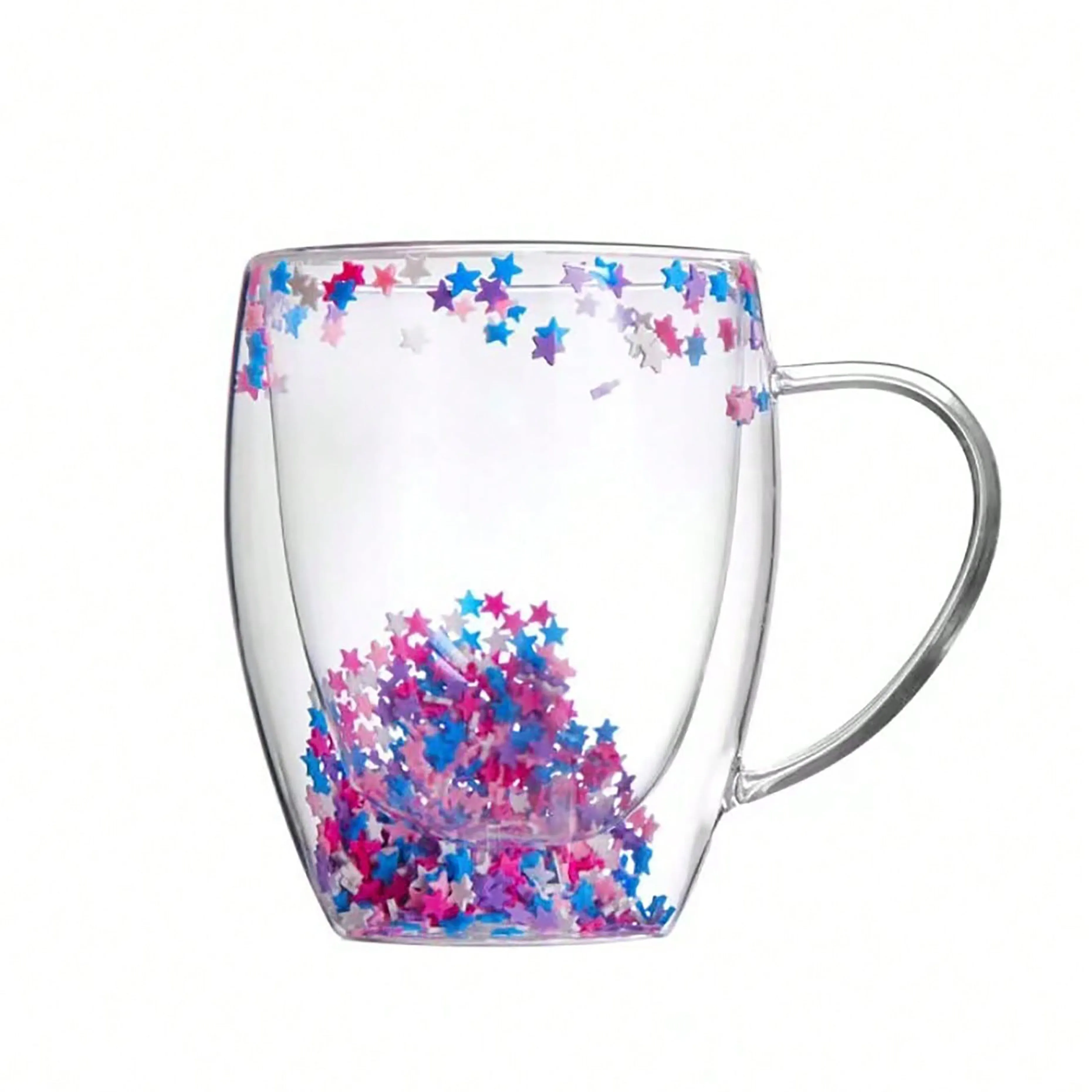 Dried Flower Glass Coffee Mug DoubleWalled Insulated Perfect Gift Idea