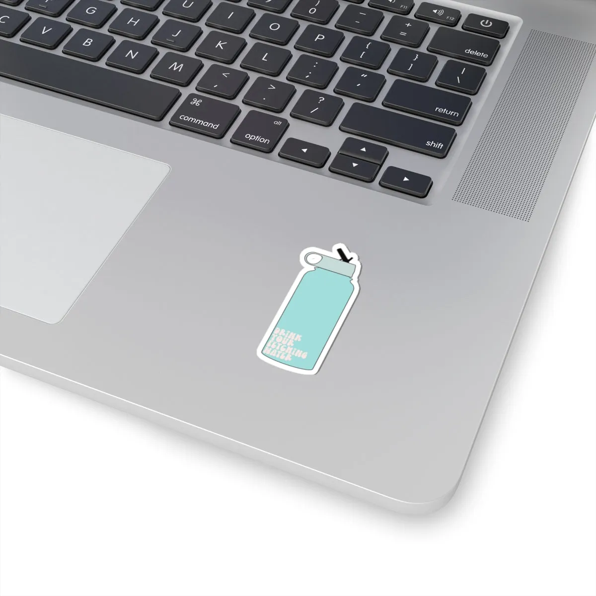 Drink Your Fetching Water Blue Water Bottle Kiss-Cut Sticker