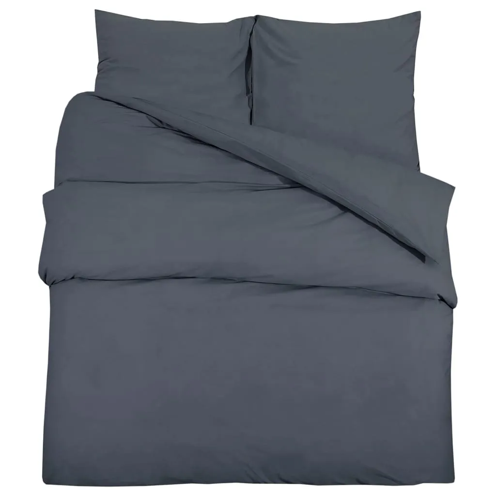 Duvet Cover Set Anthracite 220x240 cm Light-weight Microfiber