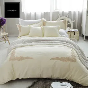 Embroidered Duvet 8 Pieces - Cream