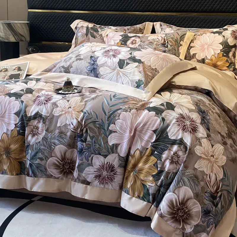 European-Style High Quality Cotton Four-Piece Digital Printing Spring and Autumn Bed Sheet Quilt Cover Bedding Set