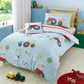 Farmyard Friends Duvet Cover Set by Bedlam in Blue