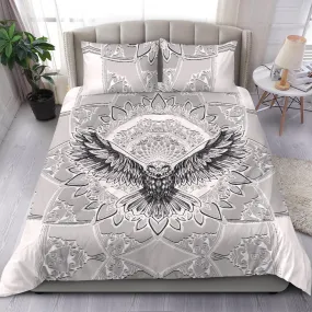 Flying Owl Spirit - Grey | Bedding Set | Mandalazed