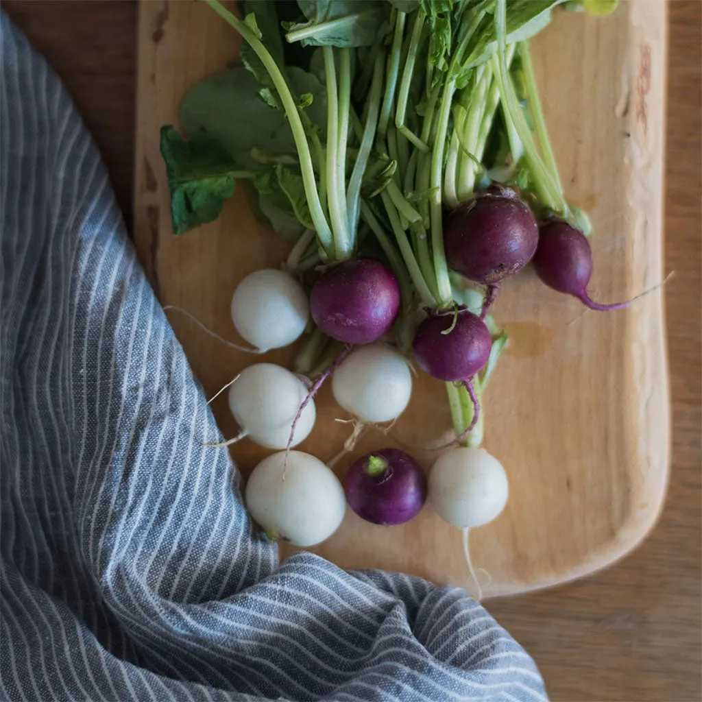 Fog Linen Kitchen Cloth: Grey White Stripe