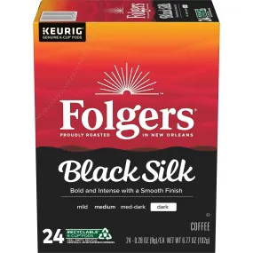 Folgers Black Silk, Dark Roast Coffee, Keurig K-Cup Pods, 24 Count Box