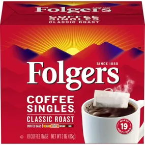 FOLGERS COFFEE SINGLES CLASSIC ROAST (19 PACK)