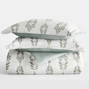 Folk Leaves Reversible Down-Alternative Comforter Set