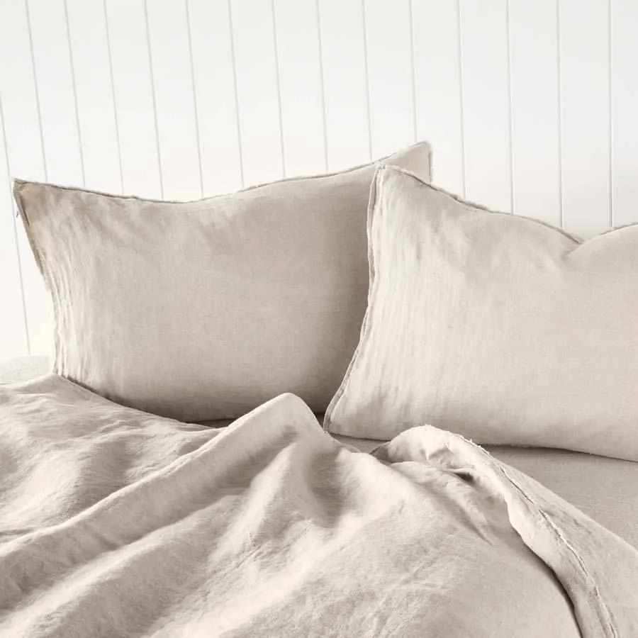 French Linen Pillowcase Set - Natural