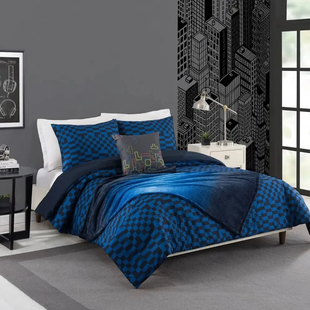 Full/Queen Teen Comforter Set Tonal Blue - Makers Collective