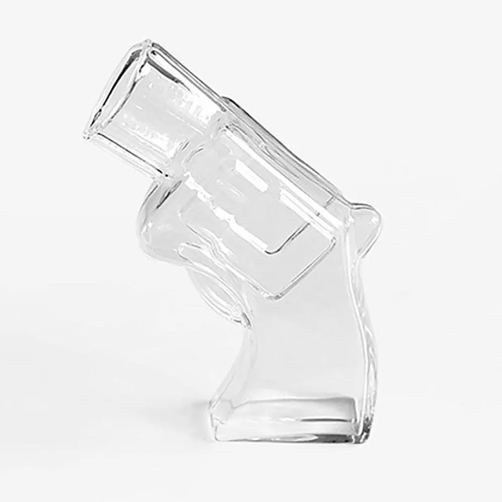 Funny 3D Gun Shaped Vodka Whiskey Glass Beer Cup Drinking Beer Glass Transparent Revolver Shot Glasses Cup