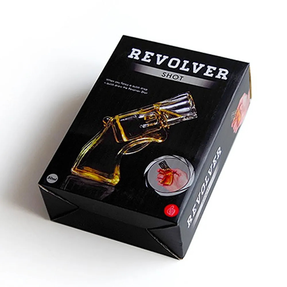 Funny 3D Gun Shaped Vodka Whiskey Glass Beer Cup Drinking Beer Glass Transparent Revolver Shot Glasses Cup