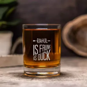 Funny Personalized Whiskey Glass - Gift for Him Husband Boyfriend - Frunk Duck