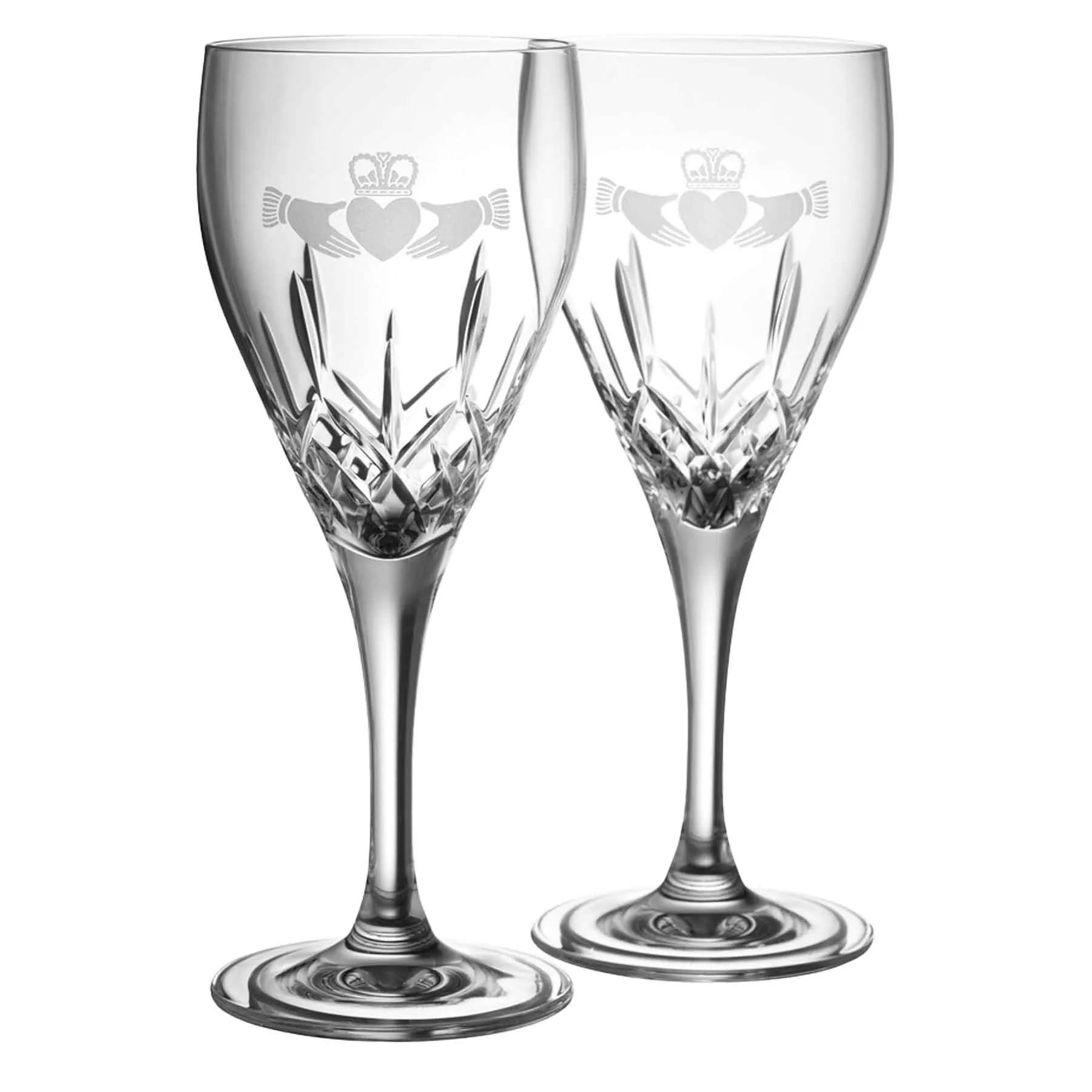 Galway Claddagh White Wine Glass Set