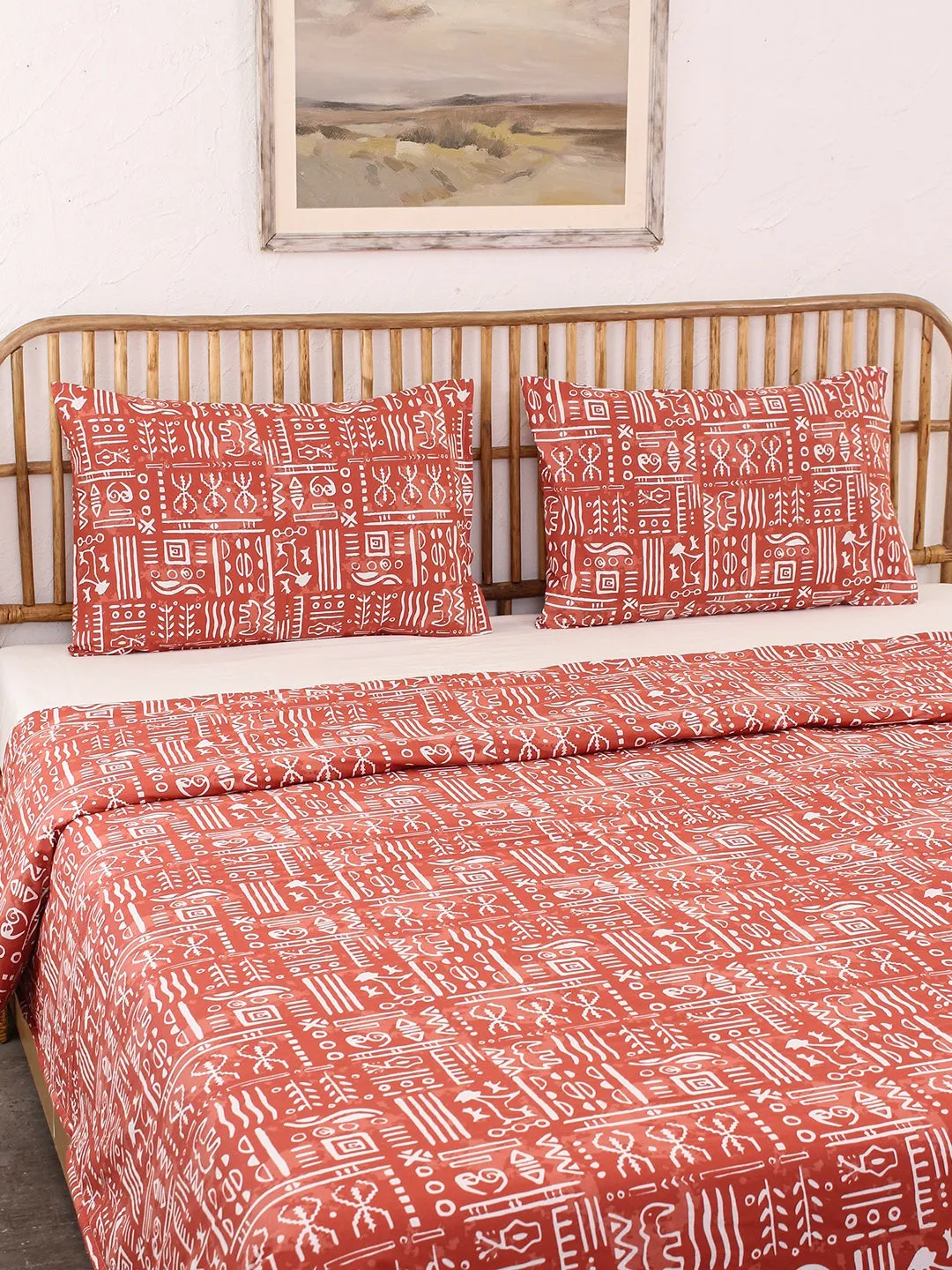 Gamathi Single Duvet Cover (Rust)