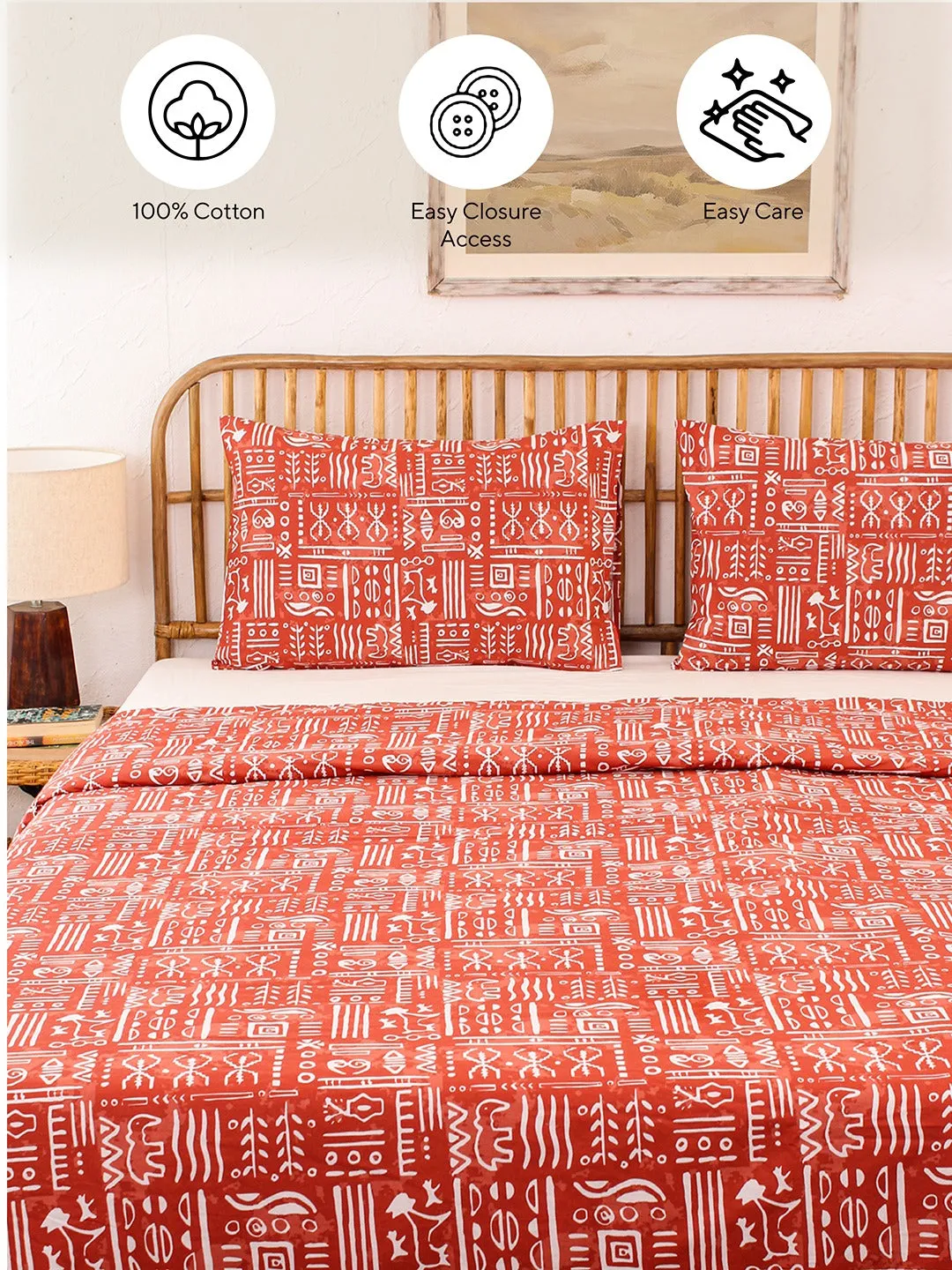 Gamathi Single Duvet Cover (Rust)