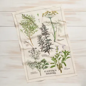 Garden Herbs Tea Towel