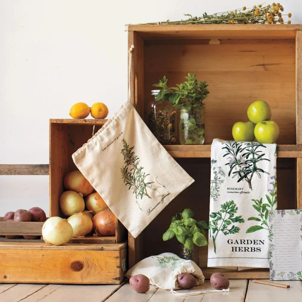 Garden Herbs Tea Towel