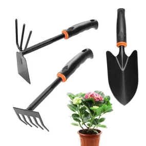 Garden Shovel Set 3pcs Iron Hand Garden Planting Shovel Rake Set Rustproof Integrated Gardening Tools With Comfortable Handle