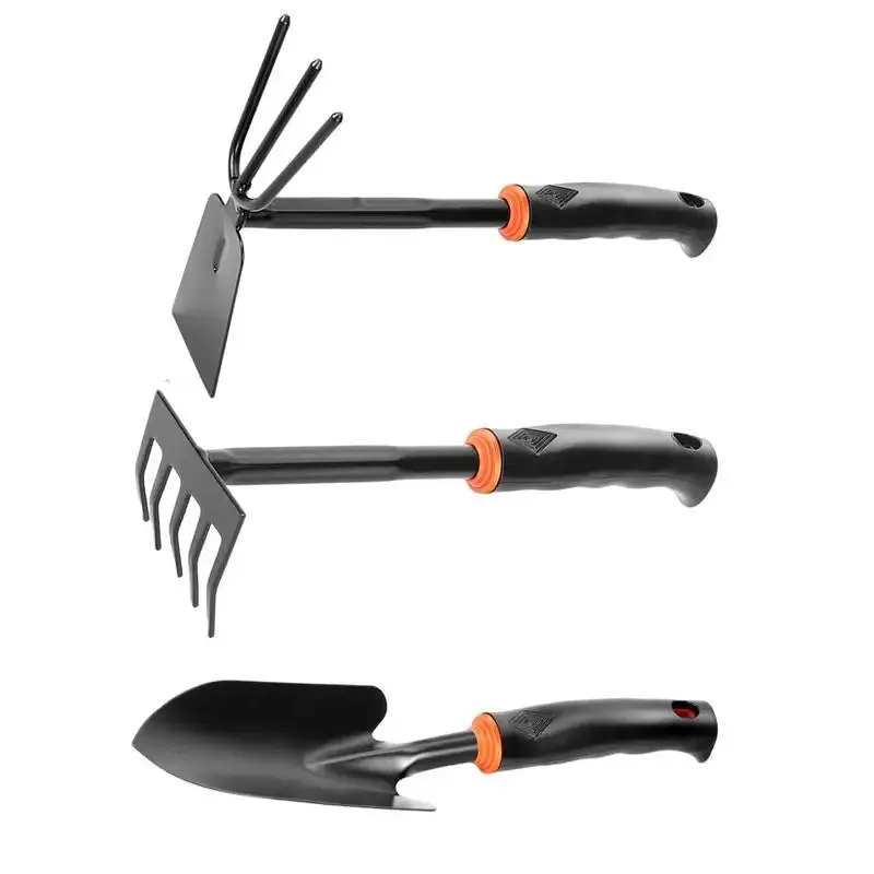 Garden Shovel Set 3pcs Iron Hand Garden Planting Shovel Rake Set Rustproof Integrated Gardening Tools With Comfortable Handle