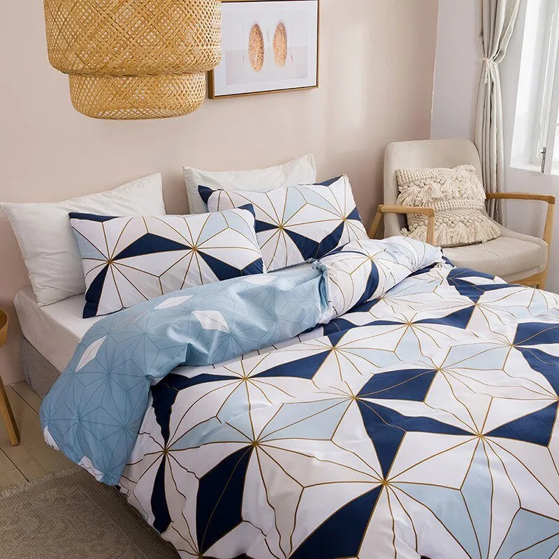 Geometric Print Queen Bedding Set