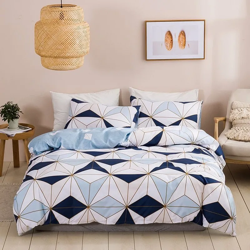 Geometric Print Queen Bedding Set