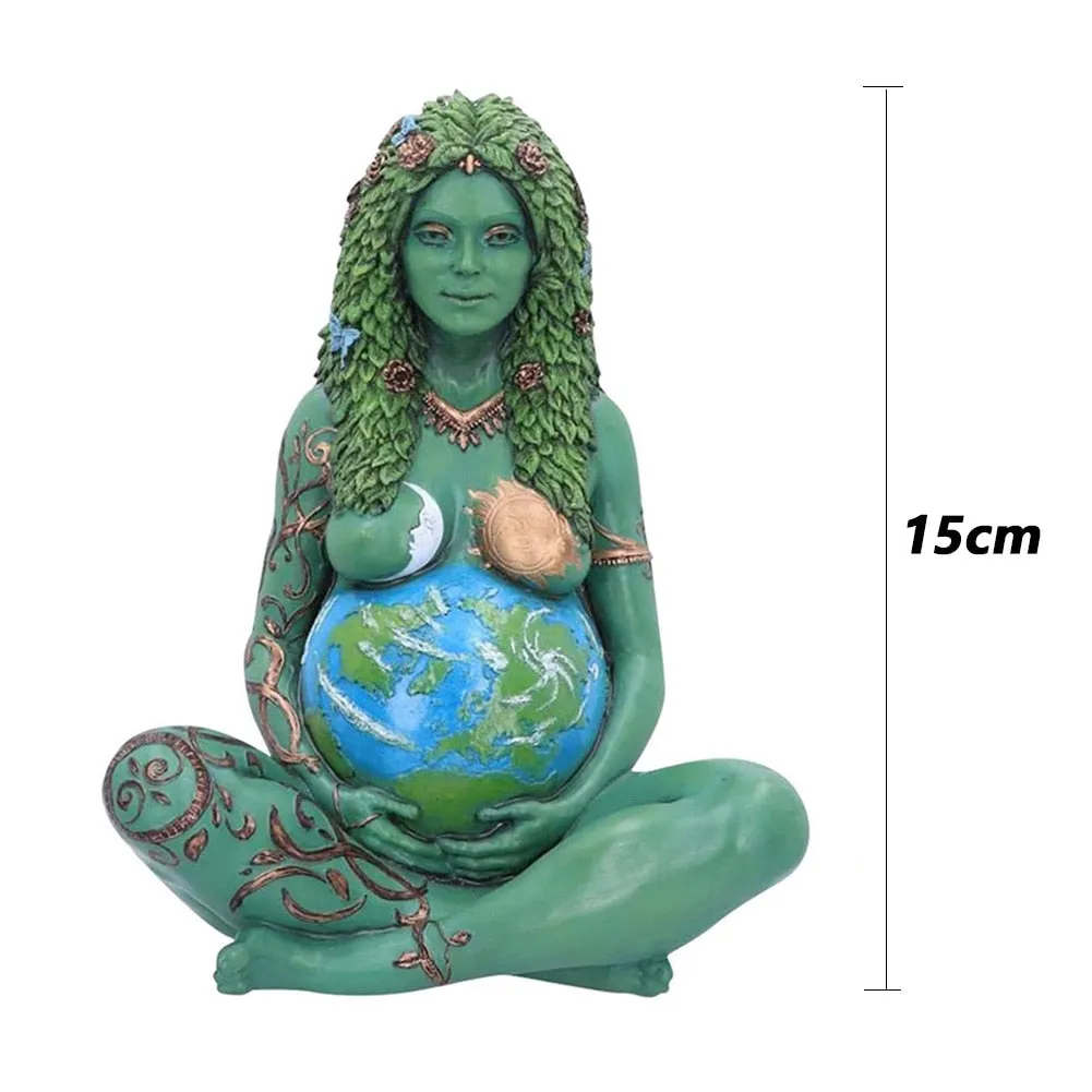 Ghia Mother Earth Resin Statue: Three Dimensional Art Decor for Home and Garden