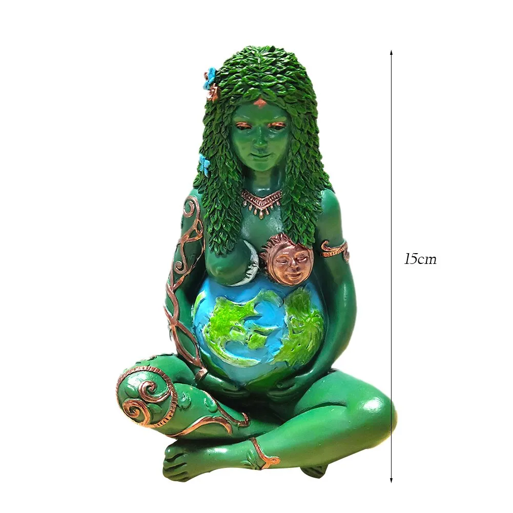 Ghia Mother Earth Resin Statue: Three Dimensional Art Decor for Home and Garden