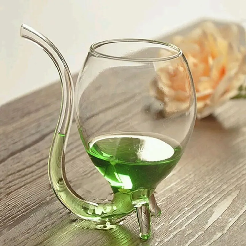 Glass Cup With Straw