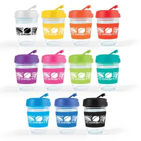 Glass Reusable Coffee Cup - Flip Lid