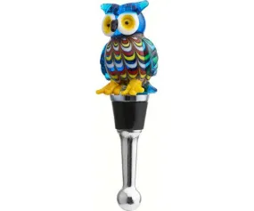 Glass Venetian Owl Bottle Stopper