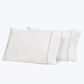 Gramercy Sheets & Pillowcases, White/Wilton Blue