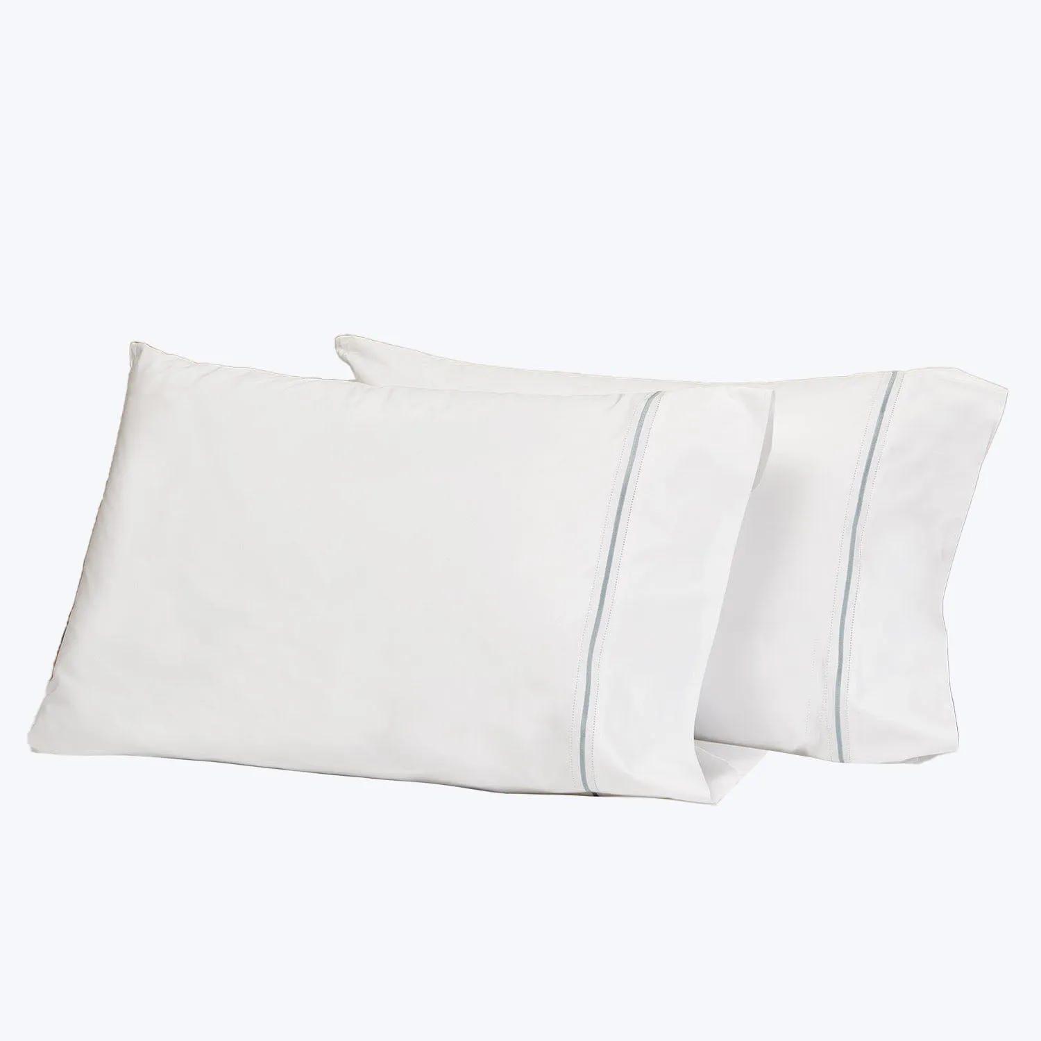 Gramercy Sheets & Pillowcases, White/Wilton Blue