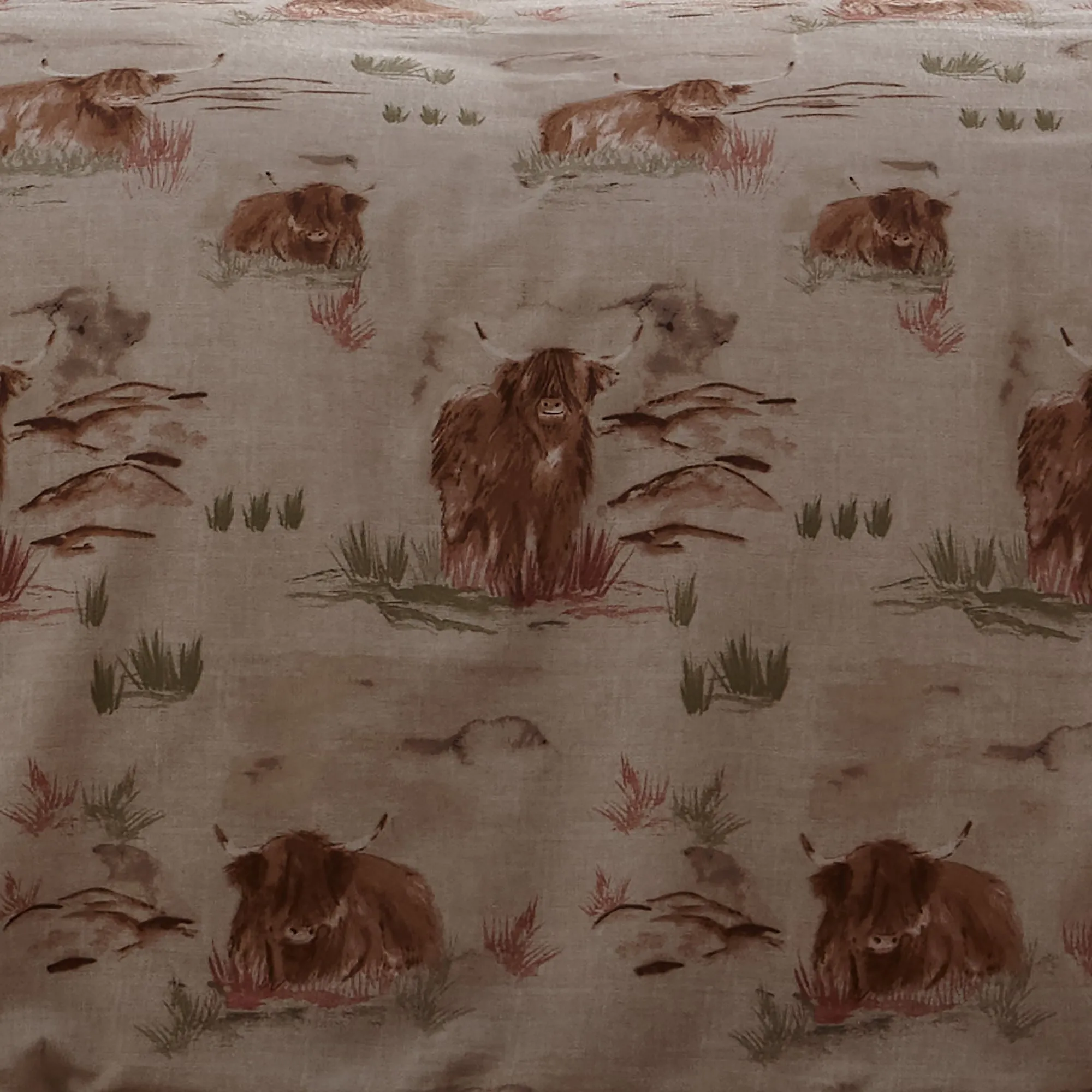 Hanson Highland Cow Duvet Cover Set by Dreams & Drapes Lodge in Terracotta